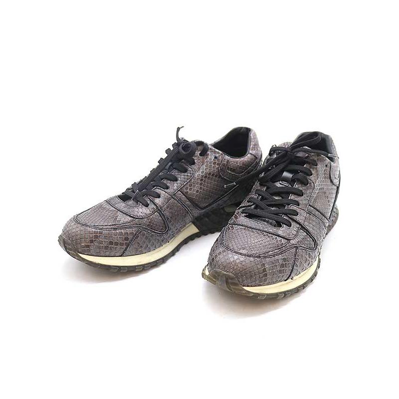 Louis Vuitton レザースニーカー グレー/ホワイト ランアウェイ 中古・古着通販】LOUIS VUITTON (ルイ ヴィトン) LVランアウェイ