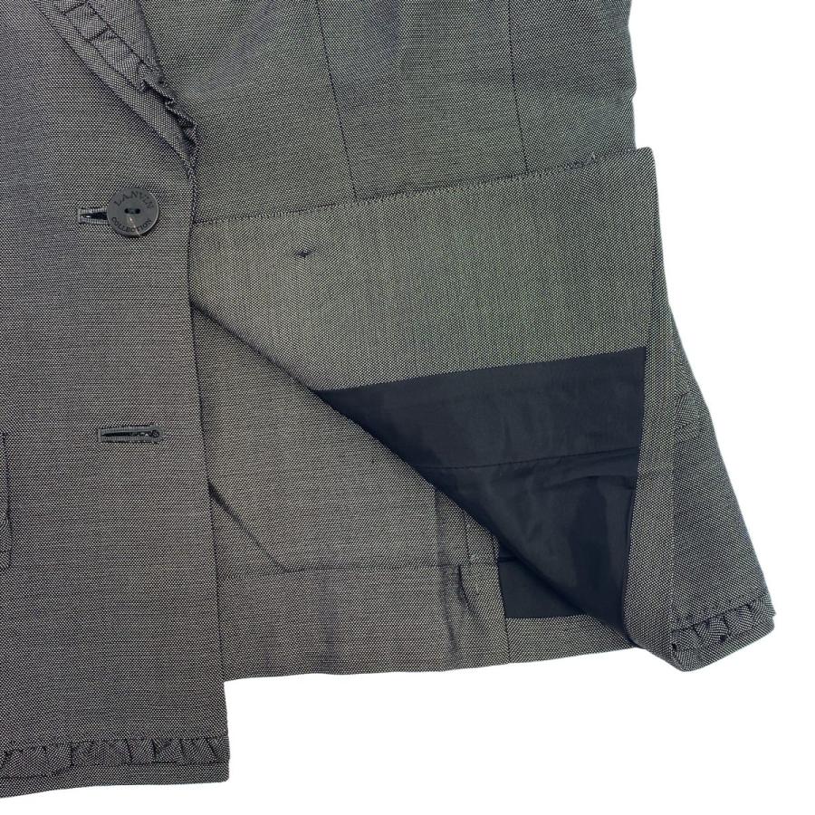 ランバンコレクション セットアップ スーツ ウール シルク グレー 38 極美品 LANVIN COLLECTION ランバン コレクション フリルパイピングシルク