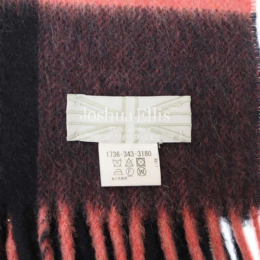 ジョシュアエリス UNITED ARROWS ユナイテッドアローズ別注 1736-343-3180 チェック柄 カシミヤ フリンジ Joshua Ellis（ジョシュアエリス） ジョシュア エリス UNITED ARROWS
