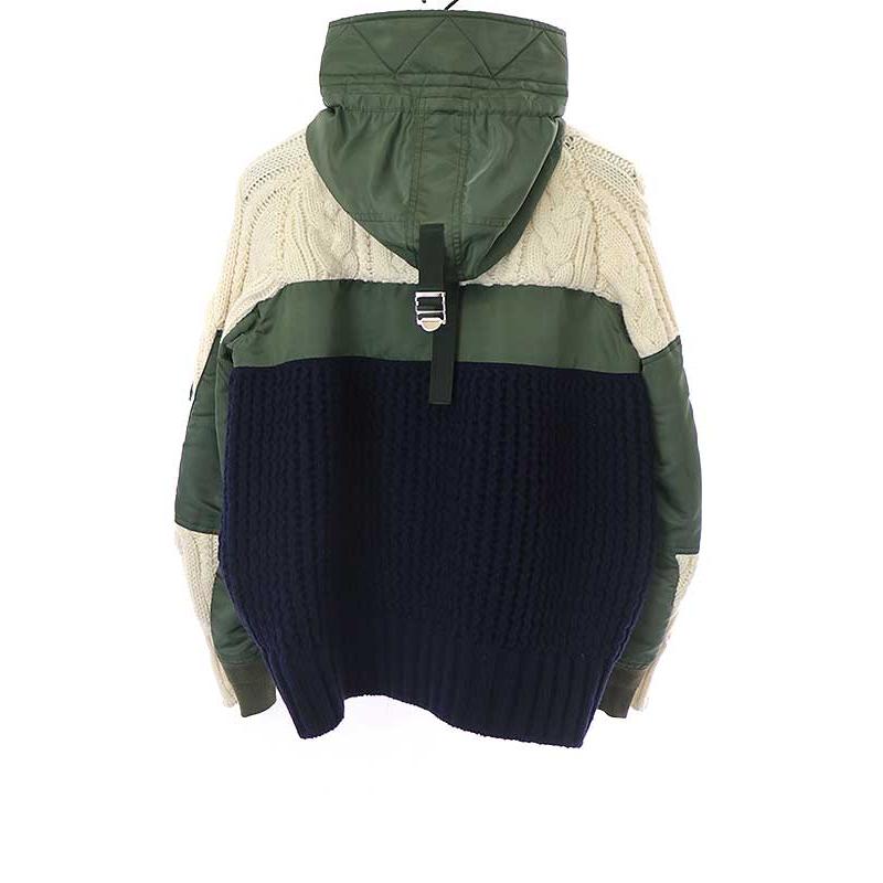 sacai サカイ 19AW CABLE KNIT×MA-1 ドッキングニットブルゾン sacai サカイ 19AW CABLE KNIT×MA-1 ドッキングニットブルゾン