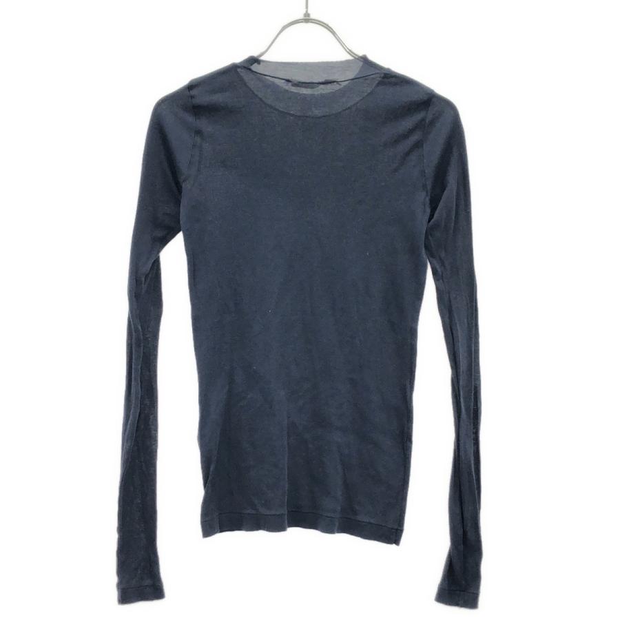 AURALEE/ロンT/リブニットVネック/01 AURALEE（オーラリー） HIGH GAUGE SHEER RIB L/S TEE ロングスリーブT