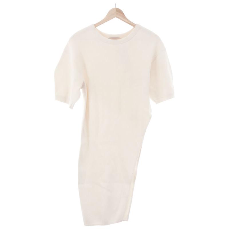 CLANE クラネ SLANT CUT KNIT TOPS ロングトップス ホワイト 2 