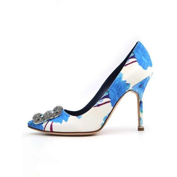 MANOLO BLAHNIK（マノロブラニク） HANGISI ブルーフラワープリント