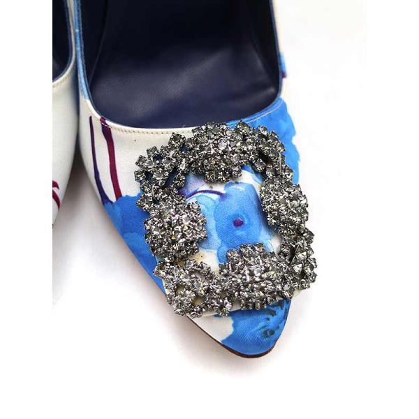 MANOLO BLAHNIK（マノロブラニク） HANGISI ブルーフラワープリント