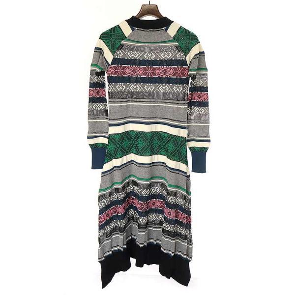 sacai サカイ 22SS Rug Jacquard Knit Dress ラグジャカード sacai サカイ 22SS Rug Jacquard Knit Dress ラグジャカード