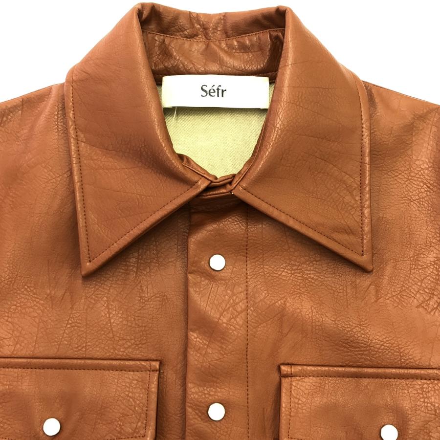 sefr レザージャケット SEFR | KEANE JACKET / COATED DARK TECH フェイクレザージャケット