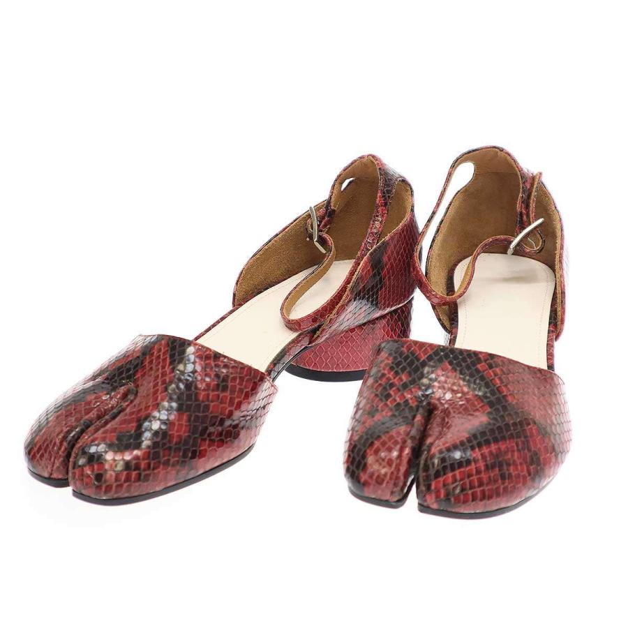 マルジェラ足袋パイソンパンプスストラップ36