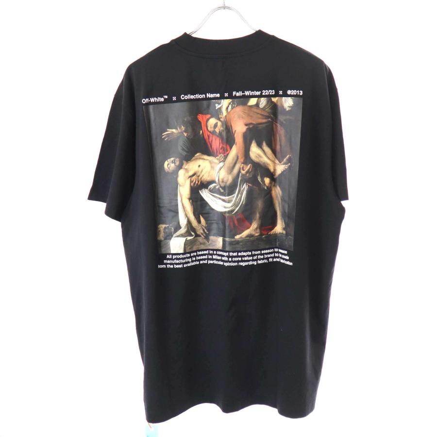off-white Caravaggio tシャツ オフホワイト カラヴァッジョ ジャージ Tシャツ ブラック メンズ