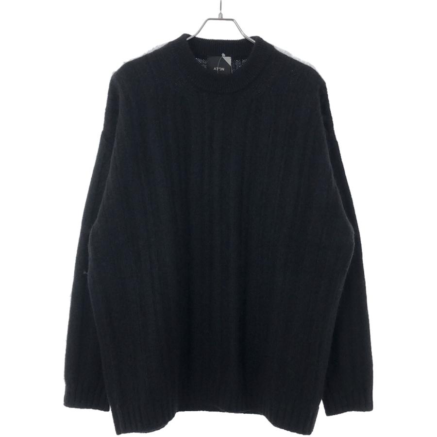 ATON エイトン 21AW MOHAIR SILK SHAGGY RANDOM RIB CREWNECK シャギー 