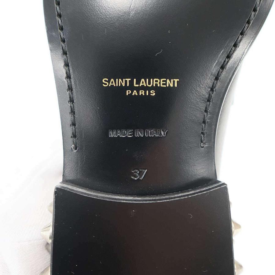 SAINT LAURENT PARIS サンローラン パリ スタッズヒールレザーローファー ブラック 37 ITBM3SLFPRMW_5