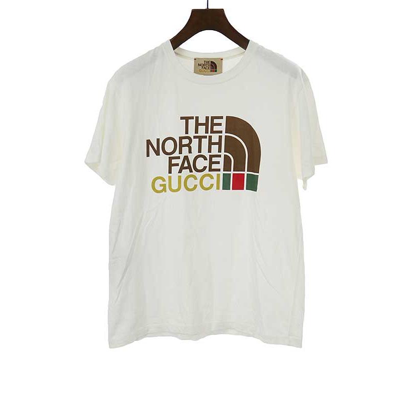 GUCCI グッチ ×THE NORTH FACE ロゴプリントオーバーサイズTシャツ 