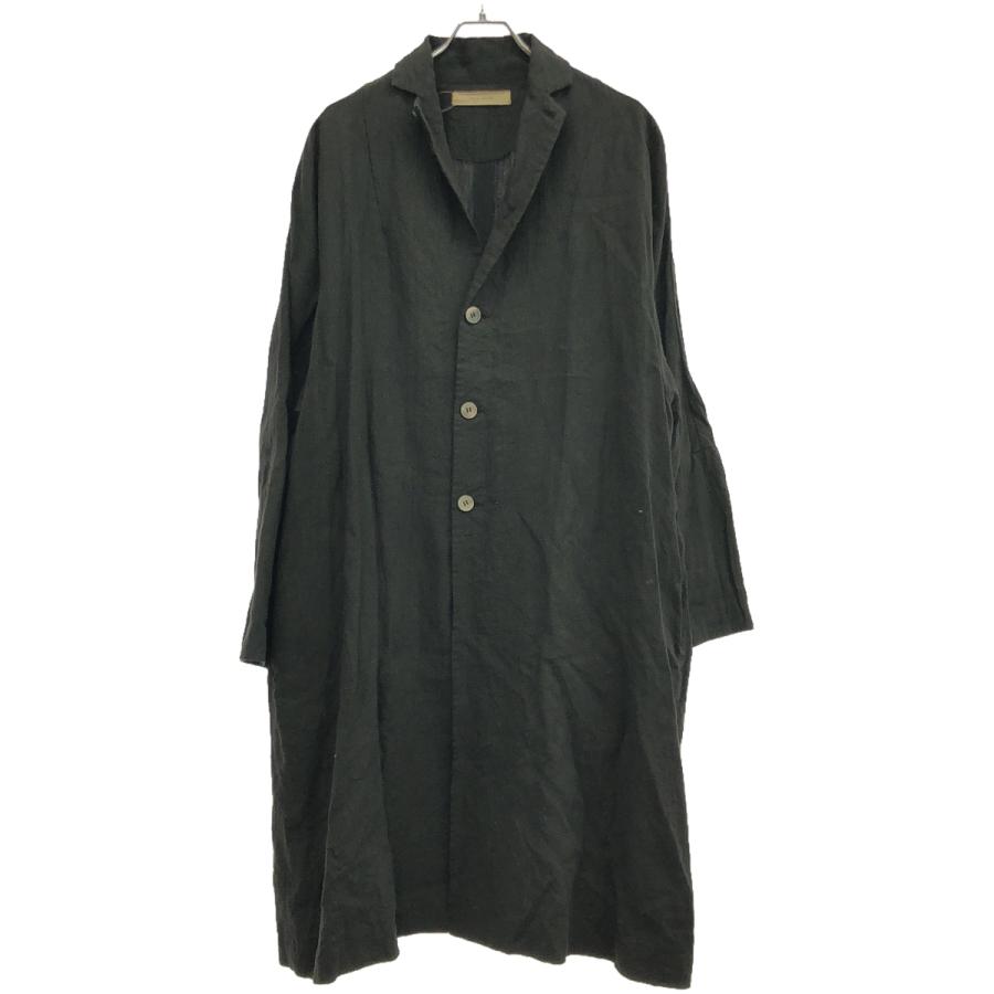 SUZUKI TAKAYUKI テーラード カラー コート リネン ストライプ SUZUKI TAKAYUKI テーラード カラー コート リネン ストライプ