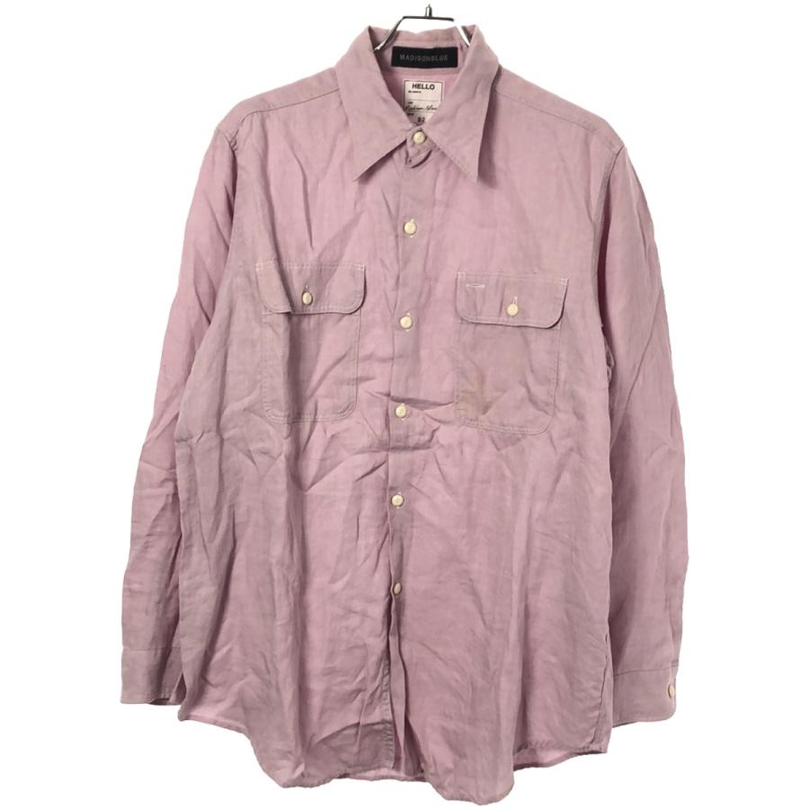 美品 マディソンブルー ハンプトン リネンシャツ ピンク サイズ01 麻100% 美品 マディソンブルー ハンプトン リネンシャツ ピンク サイズ