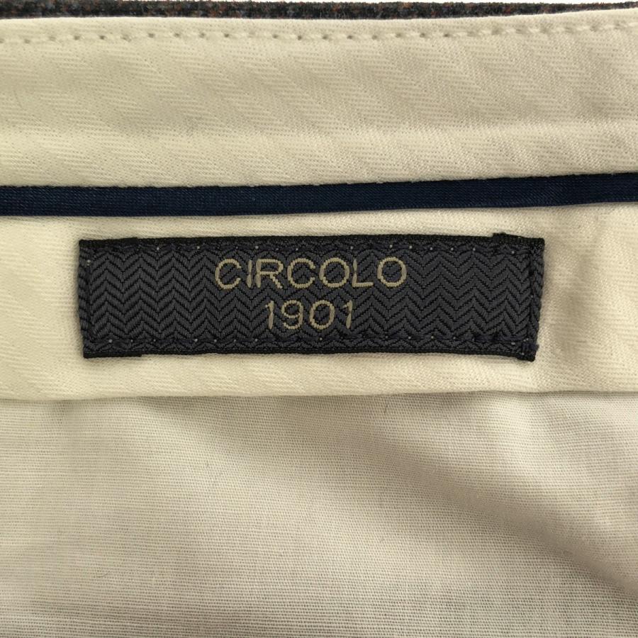 CIRCOLO 1901 グレー チェック スラックス CIRCOLO 1901 チルコロ1901 チェック柄コットンストレッチ