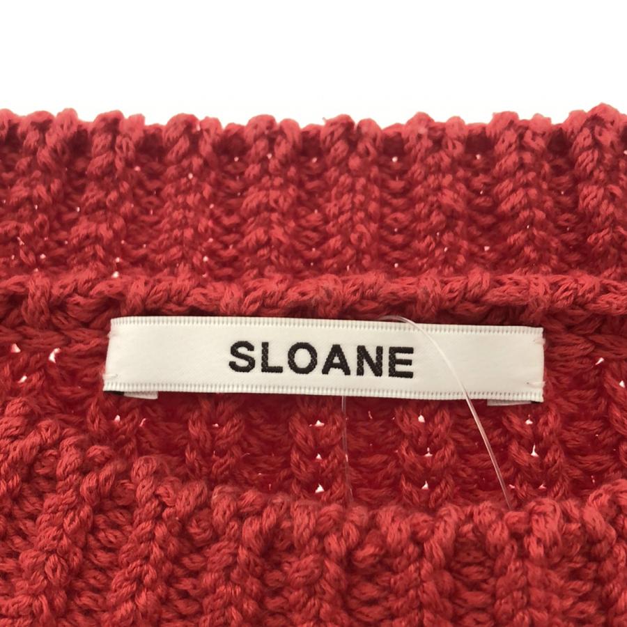 スローン SLOANE 20SS 3Gコットン天竺畦編み セーター 3 赤 SLOANE（スローン） 20SS 3Gコットン畦編みクルーネックニットセーター