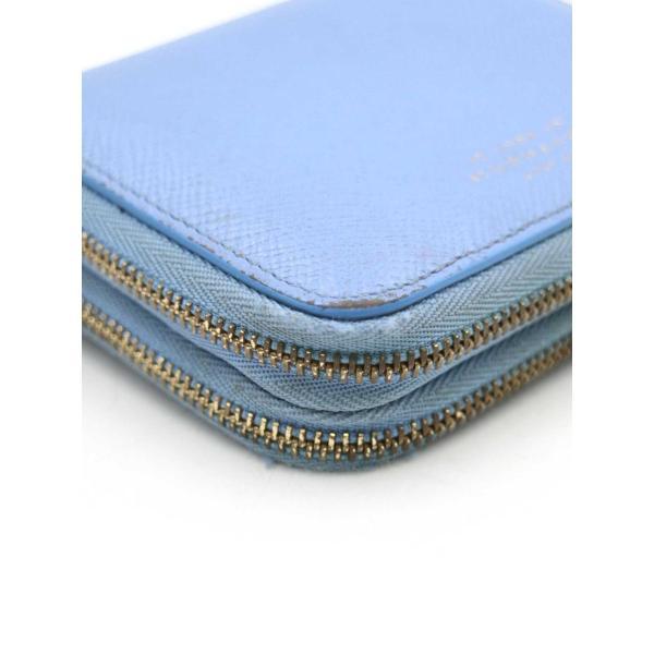 Smythson（スマイソン） ダブルジップレザーウォレット 財布 ブルー系