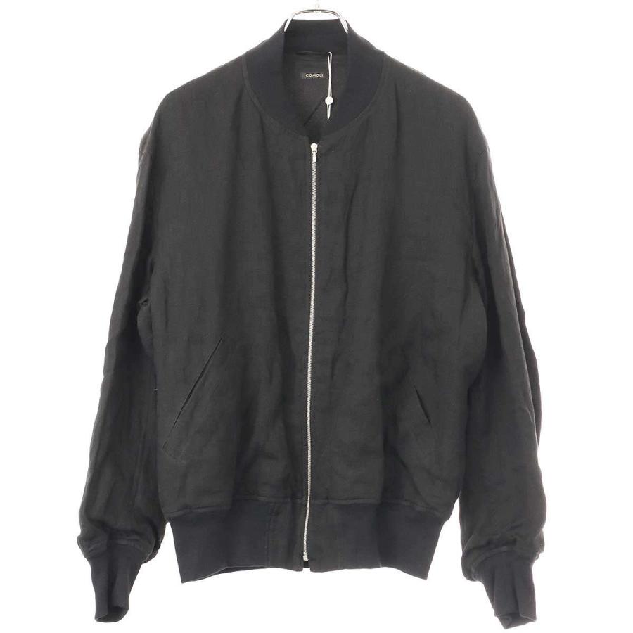 COMOLI 23SS リネン W クロス ジップブルゾン size3 COMOLI コモリ 23SS リネンWクロスジップブルゾン X01-01023 ブラック