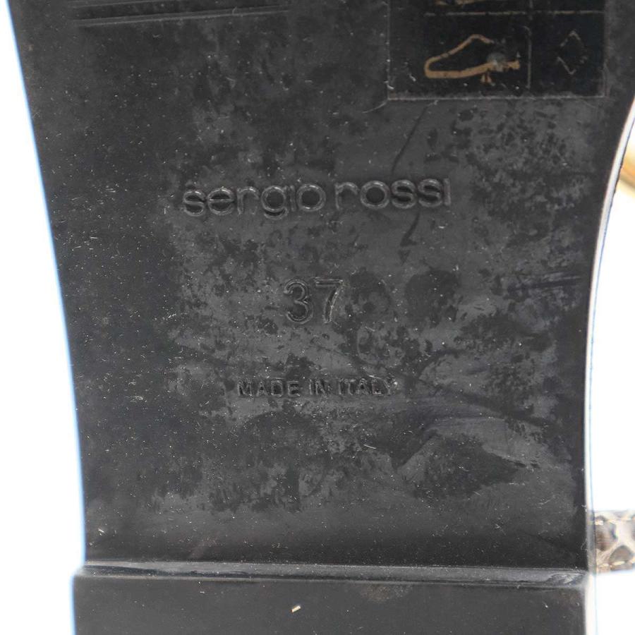 sergio rossi セルジオ ロッシ パイソンメタル フラットサンダル グレー系 37  ITC73KMU2QPA｜modescape｜06