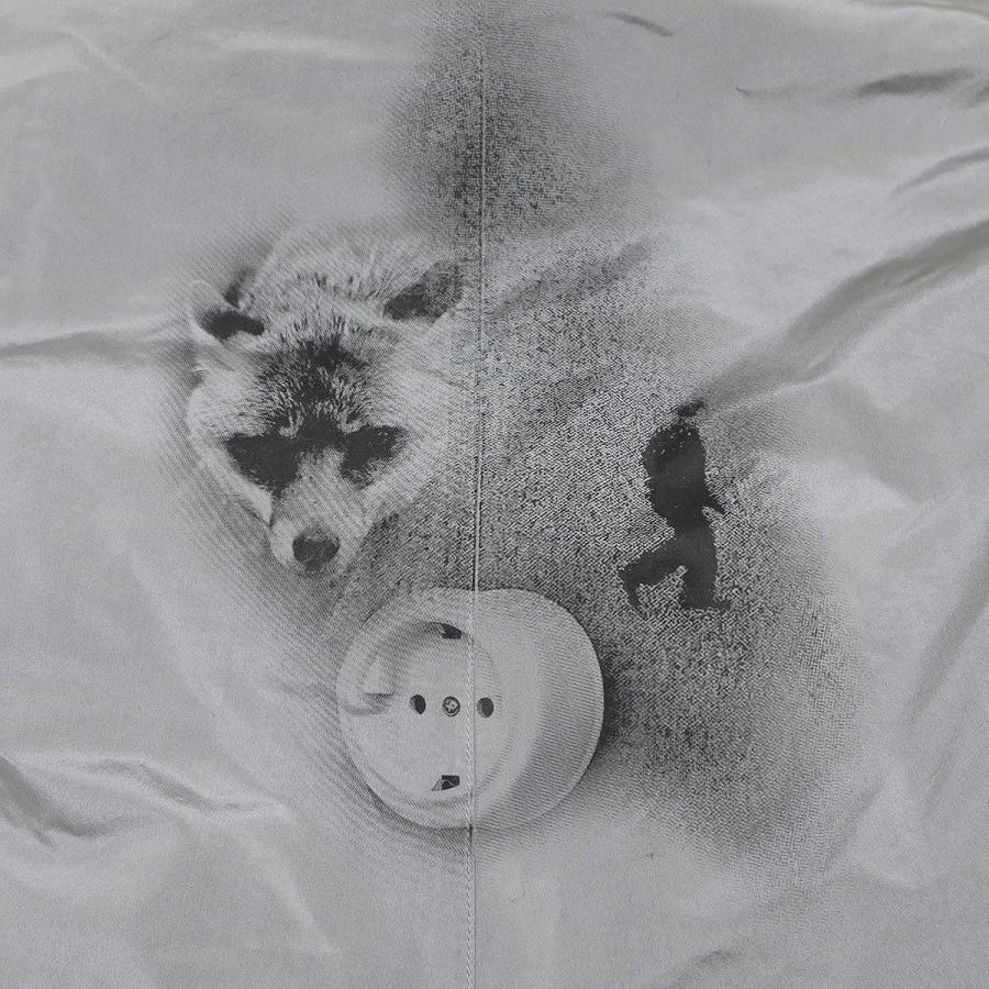 PRADA プラダ 22AW バックプリント シルクジャンプスーツ グレー S