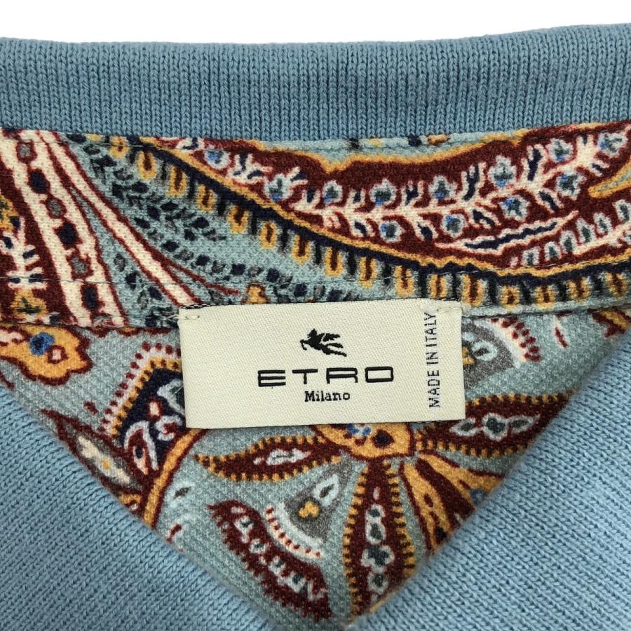 【最終値下げ★6980円】極美品 エトロ ポロシャツ Lサイズ ペイズリー ETRO（エトロ） ペイズリーポロシャツ ブルー系 XXL ITCDMSQVVWOP