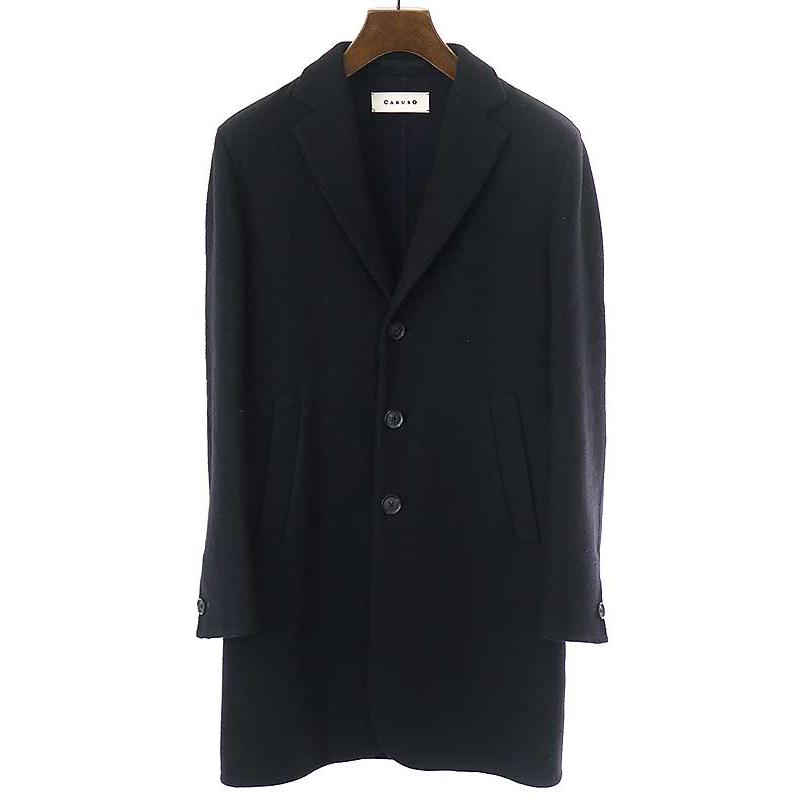 Caruso CARUSO カルーゾ 2TONE D/F CHETR ウールコート ブラック Caruso CARUSO カルーゾ 2TONE D/F CHETR ウールコート ブラック