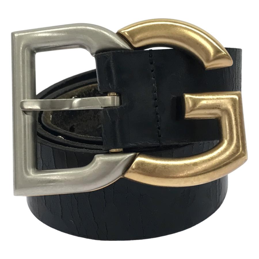 D&G レザーベルト(85cm/34inch) DOLCE&GABBANA ドルチェ＆ガッバーナ ダメージ加工レザーベルト