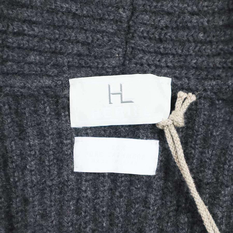 【未使用】HERILL ヘリル カシミヤ ショールカラー カーディガン グレー HERILL ヘリル 22AW Rib Stitch Shawl Cardigan カシミヤショール