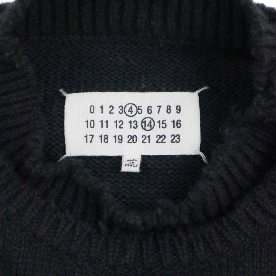 新品 L マルジェラ 24aw エルボーパッチニット セーター 黒 7152 Maison Margiela - エルボーパッチセーター | River