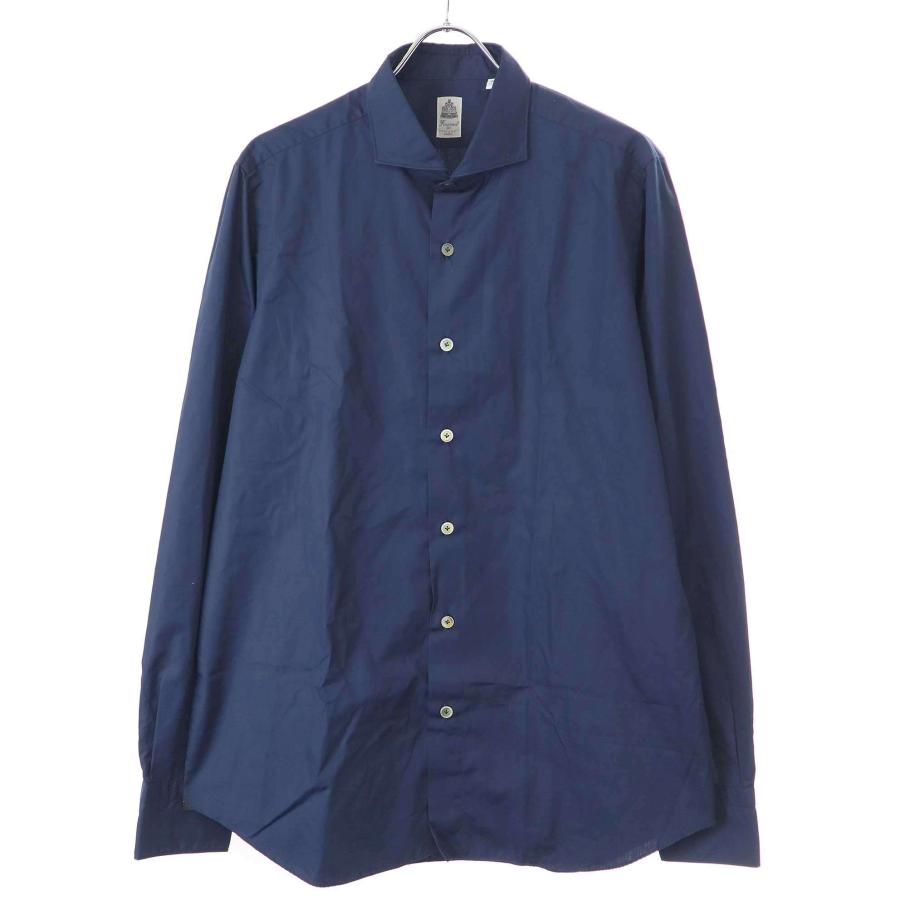 【良品】Finamore フィナモレ ホリゾンタルカラーシャツ Finamore（フィナモレ） ALUMO社製 コットンホリゾンタルカラーシャツ