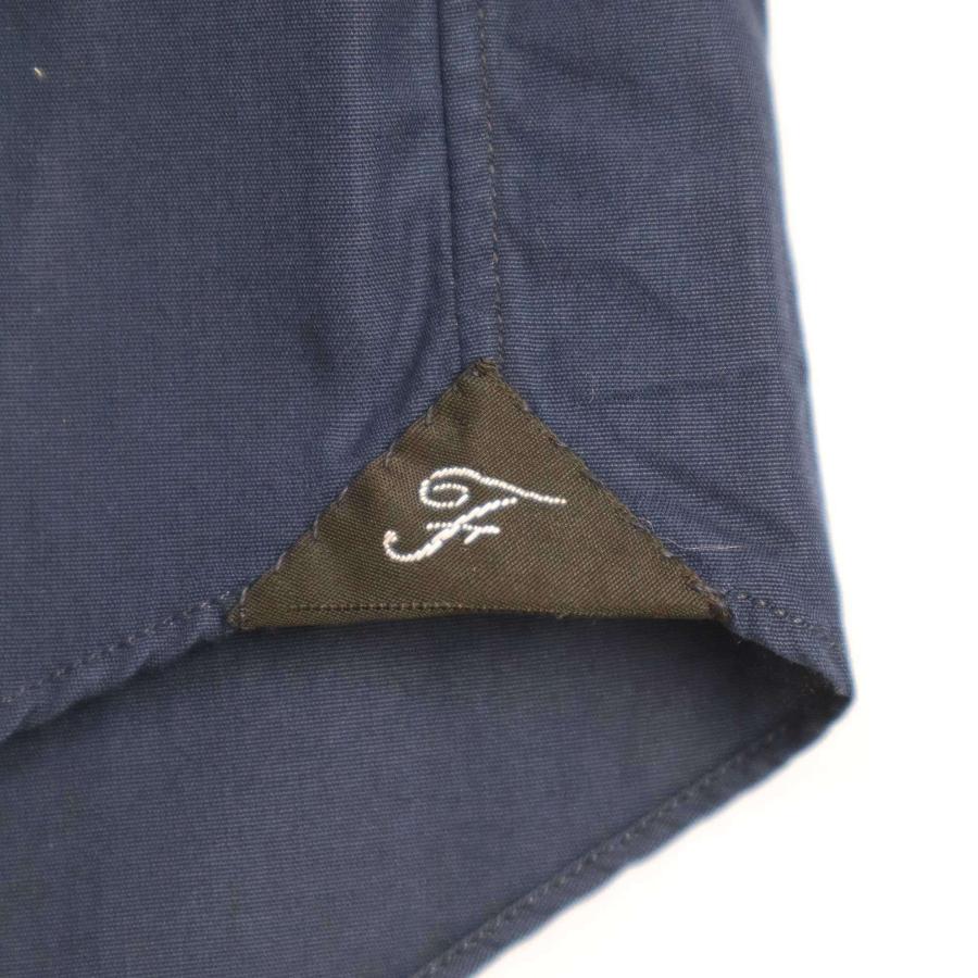 finamore ホリゾンタルカラーシャツ ALUMO社 ネイビー 39 Finamore フィナモレ ALUMO社製 コットンホリゾンタルカラー