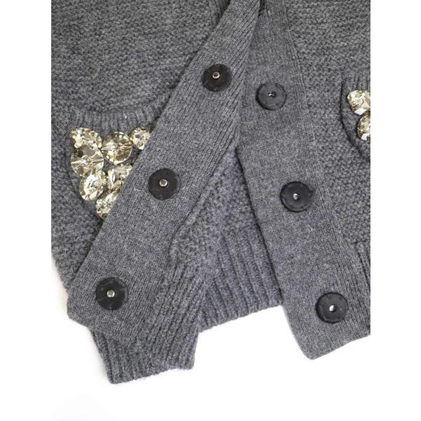 Zhor&Nema ゾーアンドネマ ビジュー装飾ウールアルパカニット グレー S レディース ITCURCGOFC7E | Zhor&Nema | 03