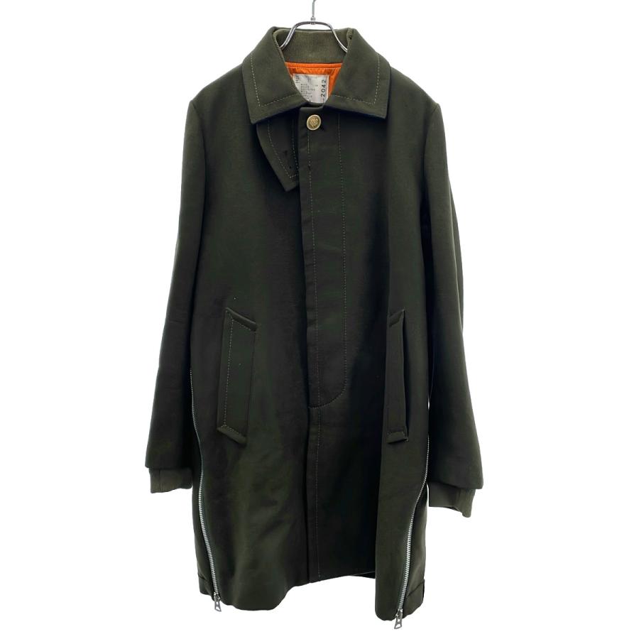 sacai サカイ ウールメルトン ニットドッキング ジャケットコート sacai（サカイ） 19AW ウールメルトンドッキングデザインコート 19