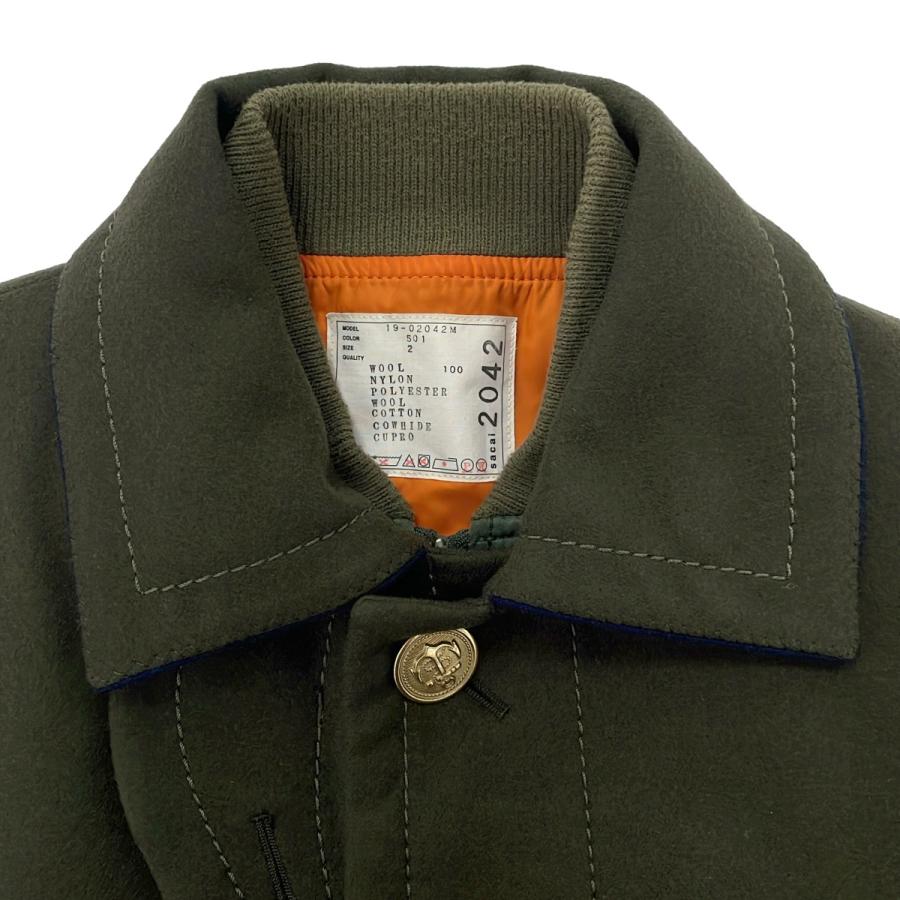 sacai（サカイ） 19AW ウールメルトンドッキングデザインコート 19
