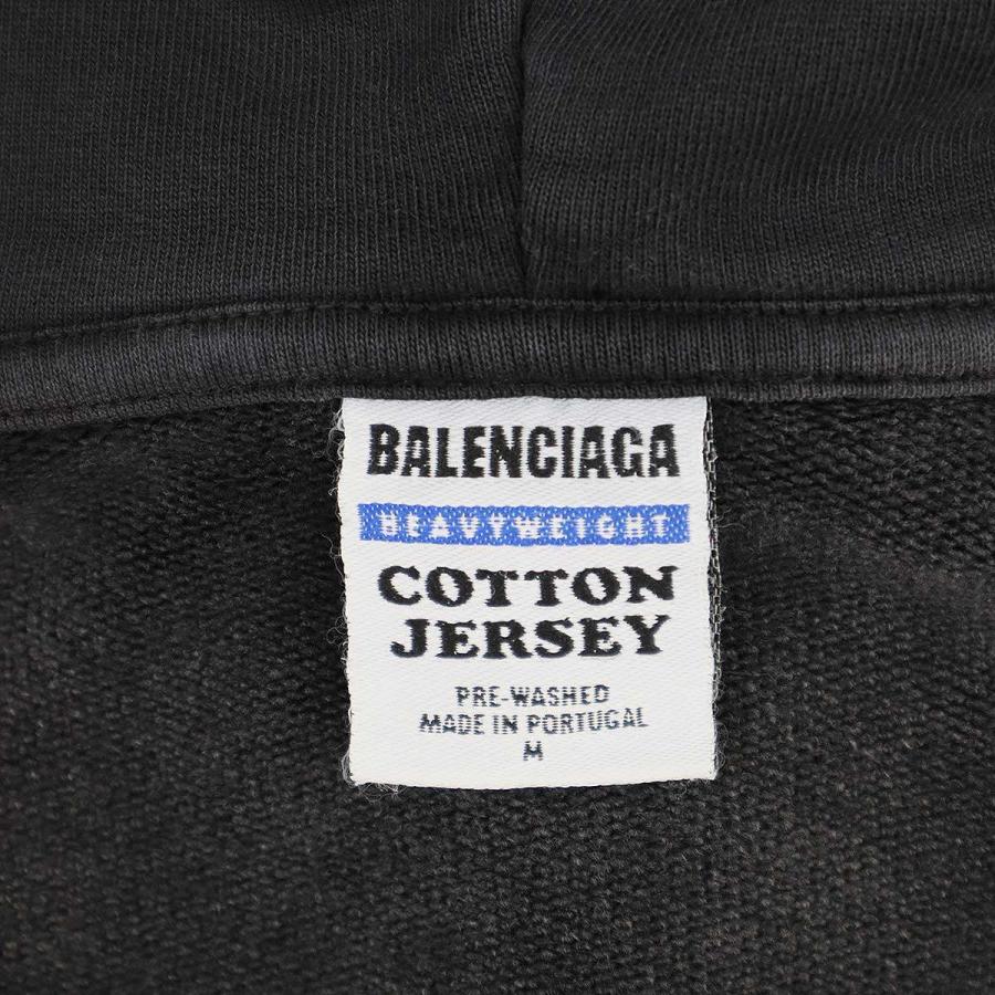 バレンシアガ ブラック ウォームアップウェア アウターウェア ジップアップ Hoodie オーバーサイズ で