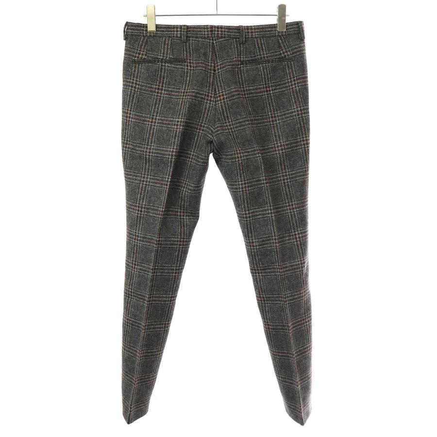 DRIES VAN NOTEN ドリスヴァンノッテン 17AW チェック ウールスリムスラックスパンツ  グレー 48 DRIES VAN NOTEN（ドリス ヴァン ノッテン） 17AW チェック ウール
