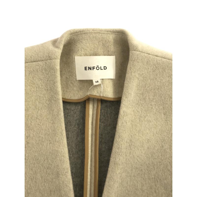 ENFOLD エンフォルド 17AW ウールリバーセットインノーカラーコート  
