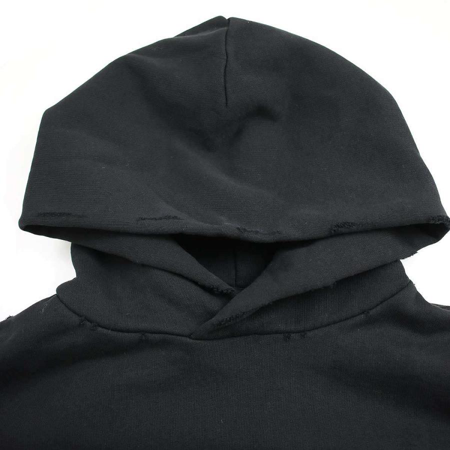 BALENCIAGA バレンシアガ 24SS Round Hoodie ダメージ加工ロゴ BALENCIAGA バレンシアガ 24SS Round Hoodie ダメージ加工ロゴ