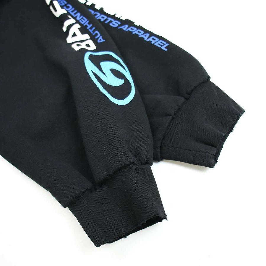 BALENCIAGA バレンシアガ 24SS Round Hoodie ダメージ加工ロゴ BALENCIAGA バレンシアガ 24SS Round Hoodie ダメージ加工ロゴ
