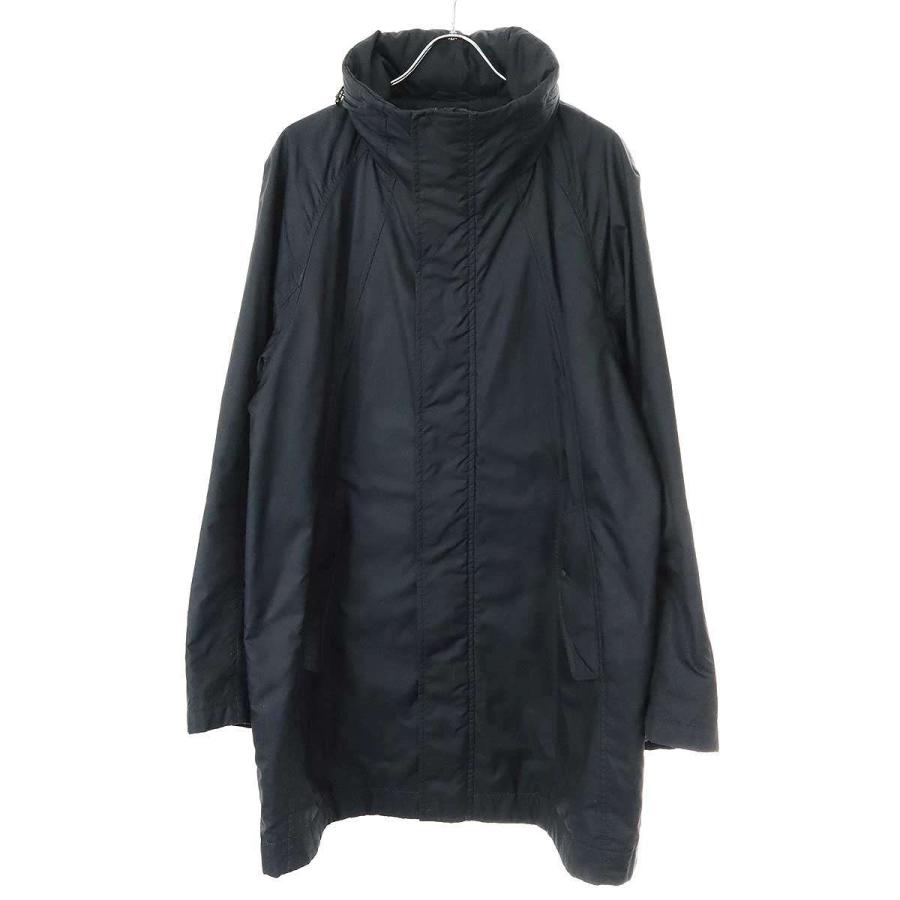ISSEY MIYAKE MEN フード付き ブラックモッズコート ISSEY MIYAKE MEN モッズコート M-51 ナイロン ジップ フード メンズ