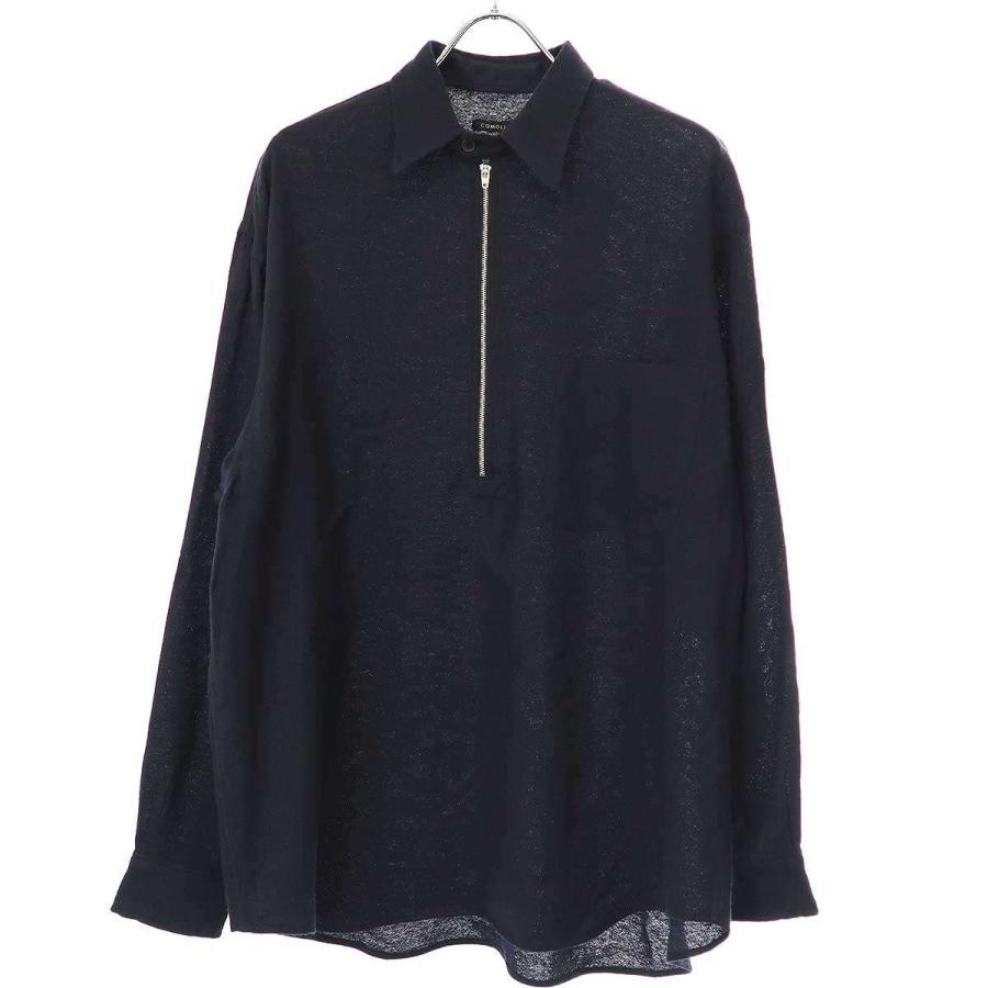 COMOLI コモリ 23SS カシミア和紙ハーフジップシャツ X01-02006 COMOLI コモリ 23SS カシミア和紙ハーフジップシャツ X01-02006