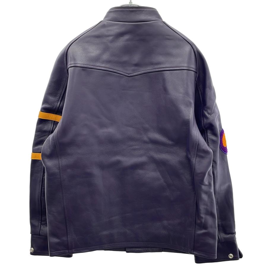 Needles ニードルズ 23AW LETTERMAN JACKET COWHIDE LTHR カウレザーレターマンジャケット NS078 パープル S ITDC475EF35Aの画像