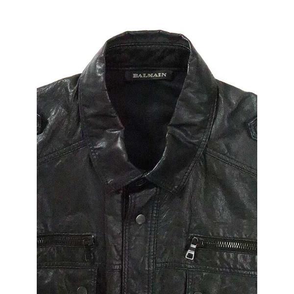 BALMAIN（バルマン） BALMAIN HOMME オム 13SS レザーバイカーシャツ