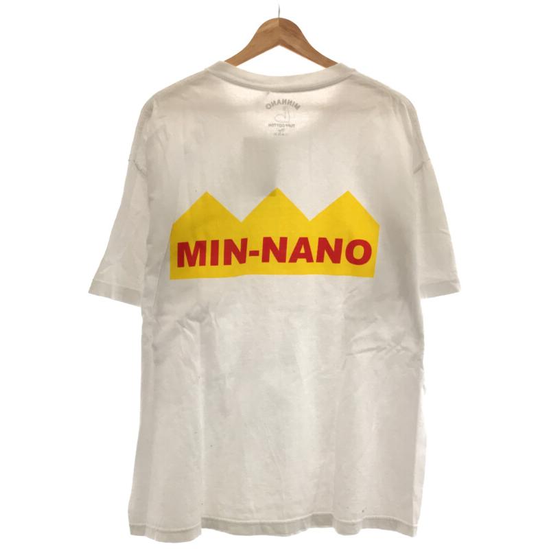 MIN-NANO ミンナノ ロゴプリントTシャツ ホワイト サイズ：XL