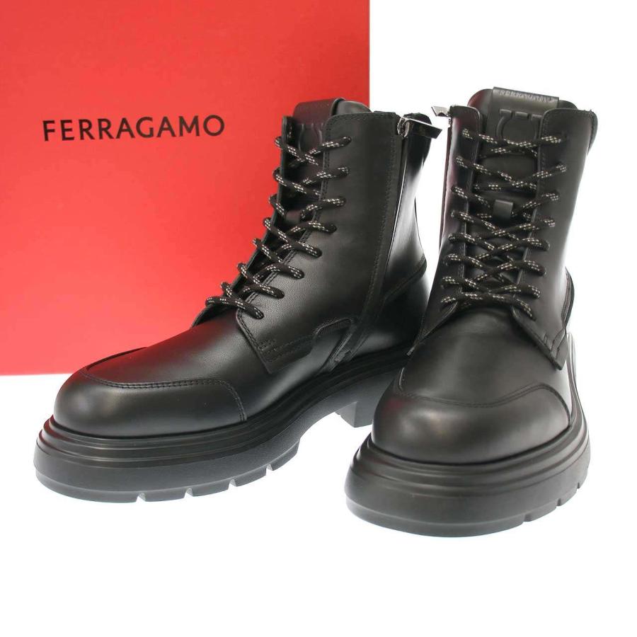 FERRAGAMO（フェラガモ） Maxi-Tongue サイドジップ コンバットブーツ 