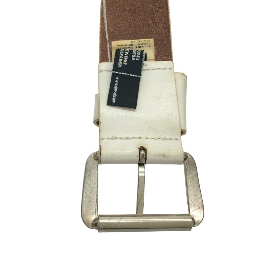 DIESEL（ディーゼル） トリコロールレザーベルト 2938IT ホワイト 90