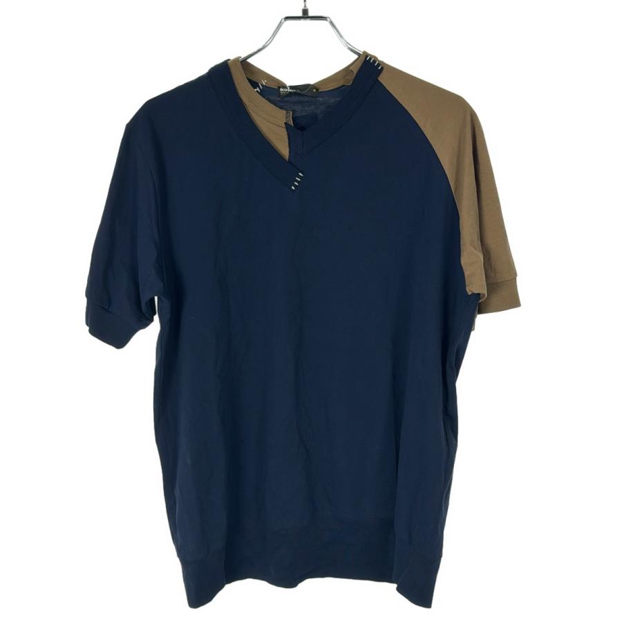 COLUR kolor カラー 21SS ドッキングTシャツ 21SCM-T10206 ネイビー