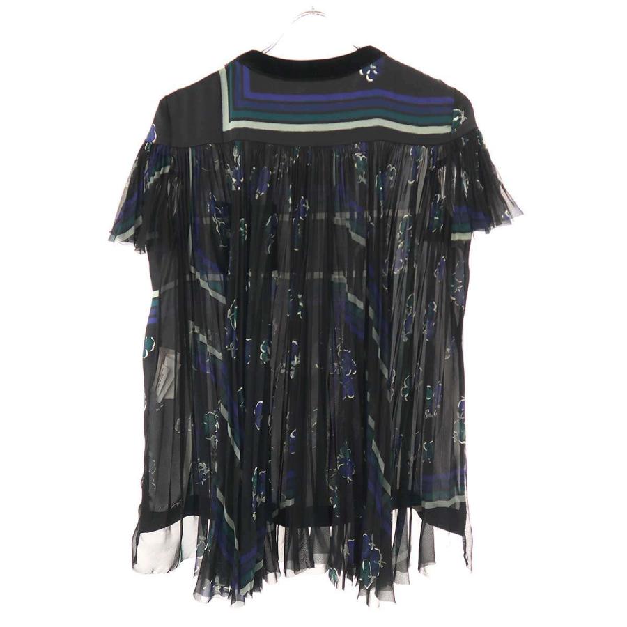 sacai サカイ 17AW シフォンプリーツフローラルチュニックトップス 17 