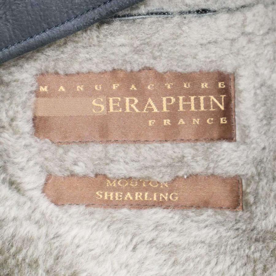 SERAPHIN 48 オフホワイト　セラファン　レザージャケット　ムートン SERAPHIN（セラファン） ムートンシングルレザーライダースジャケット