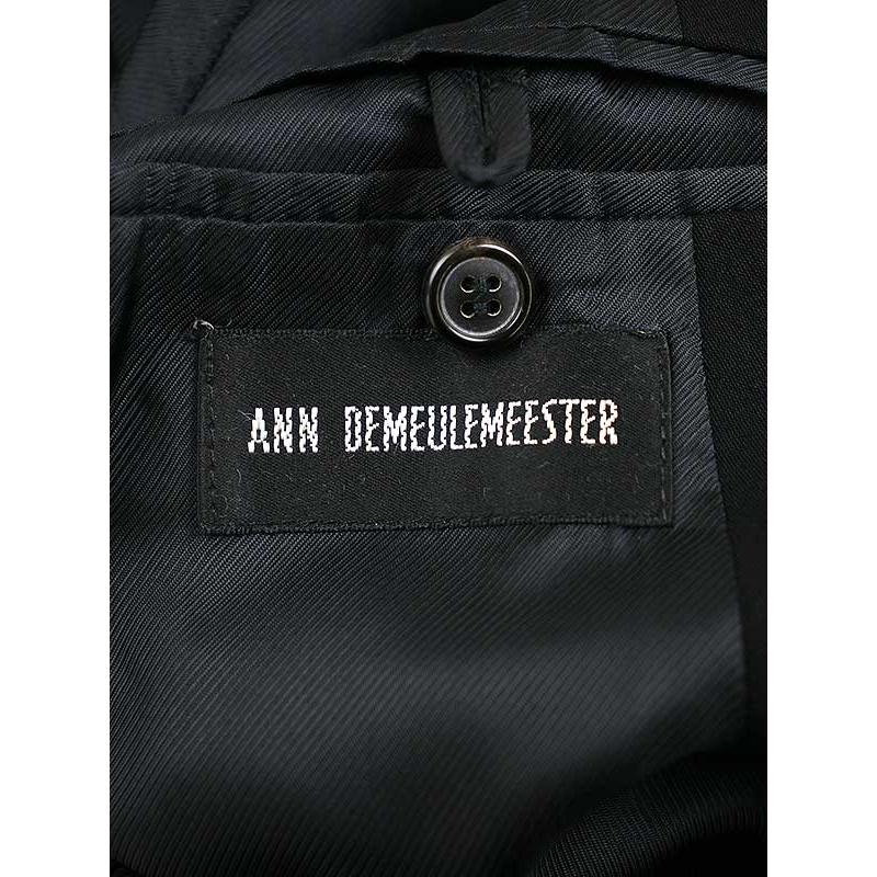 ANN DEMEULEMEESTER アンドゥムルメステール 90's 初期 青タグ レーヨンウール2Bテーラードジャケット ブラック M ITDN14CVS7ME｜modescape｜03