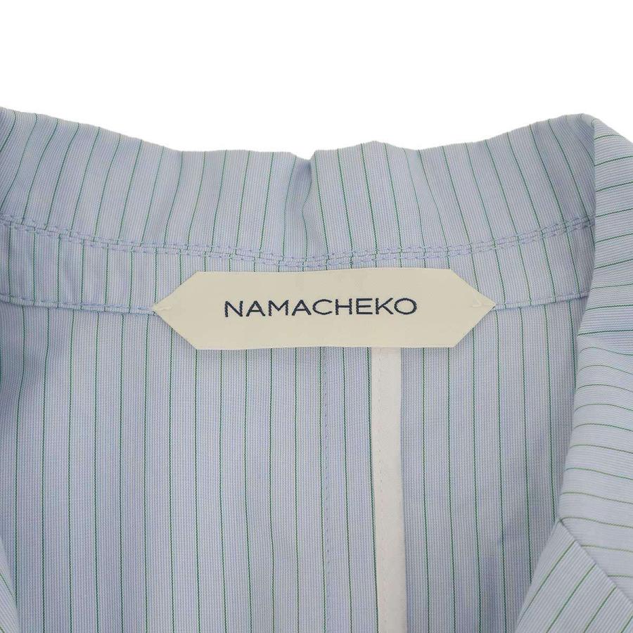 NAMACHEKO（ナマチェコ） ストライプシャツチェスターコート サックス